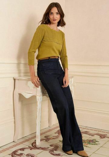 Пуловер с рукавом три четверти