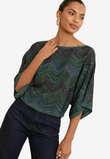 Пуловер с рукавом три четверти