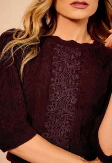 Пуловер с коротким рукавом