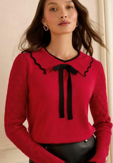 Пуловер с вырезом V