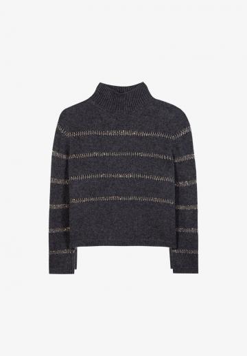 Пуловер в полоску