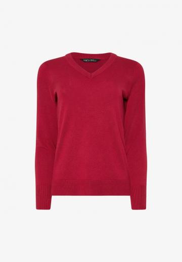 Пуловер с вырезом V