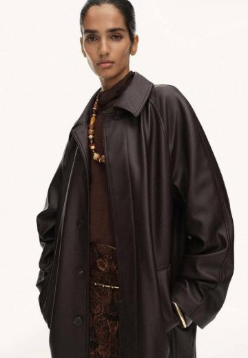 Пальто из искусственной кожи