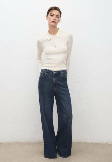 Пуловер с воротником поло