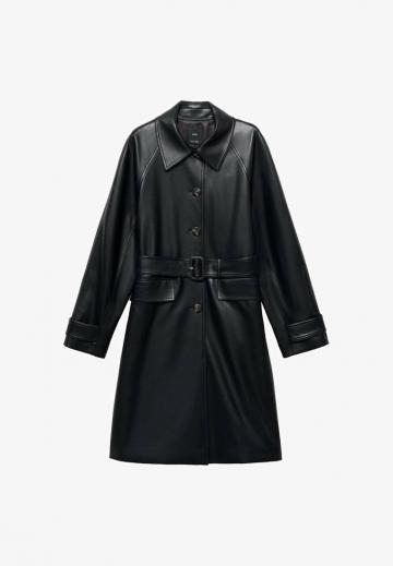 Пальто из искусственной кожи