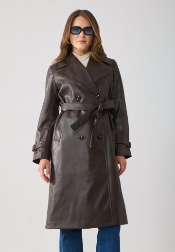Пальто из искусственной кожи