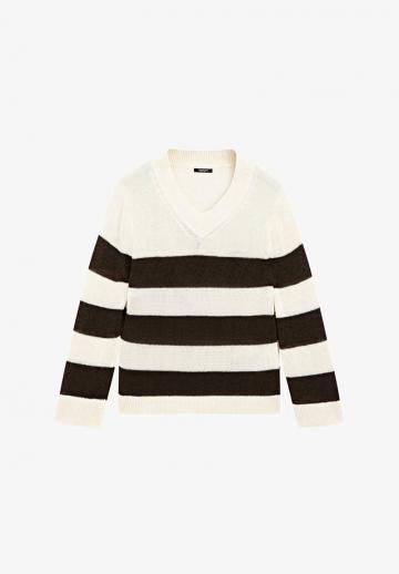 Пуловер с вырезом V