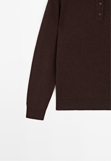 Пуловер с воротником поло