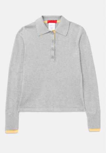 Пуловер с воротником поло