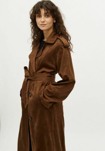 Пальто из искусственной кожи