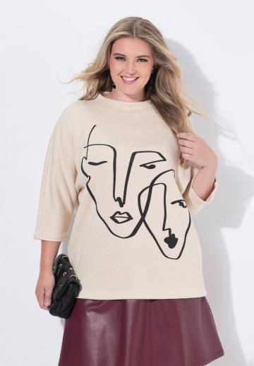 Пуловер с рукавом три четверти