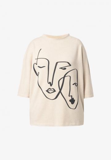 Пуловер с рукавом три четверти