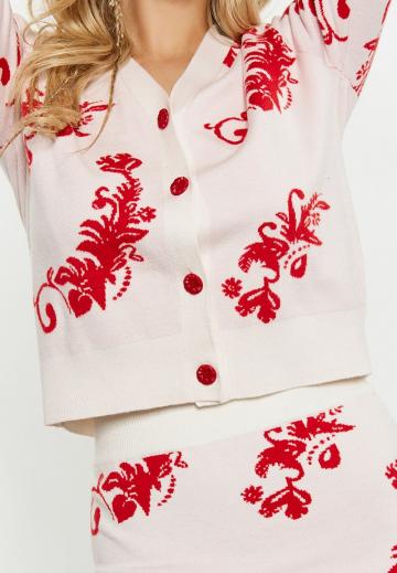 Жаккардовая вязаная кофта