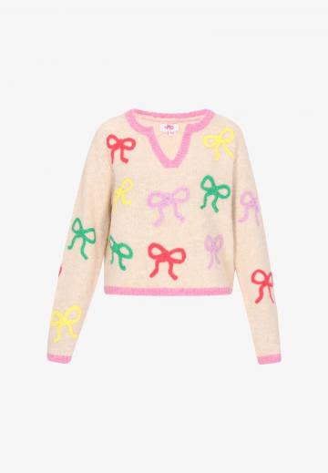 Пуловер с вырезом V