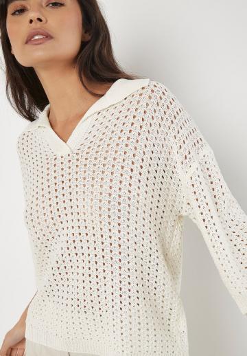 Пуловер с рукавом три четверти