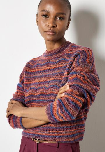 Пуловер в полоску