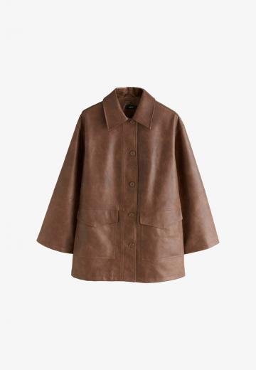 Пальто из искусственной кожи