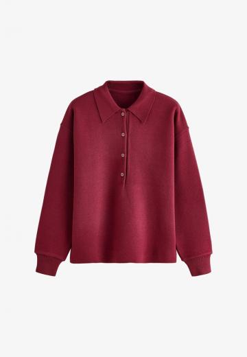 Пуловер с воротником поло