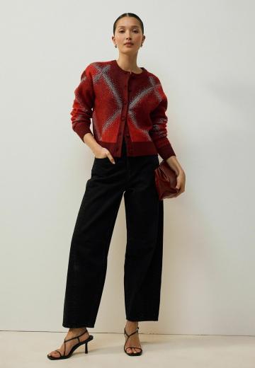 Жаккардовая вязаная кофта