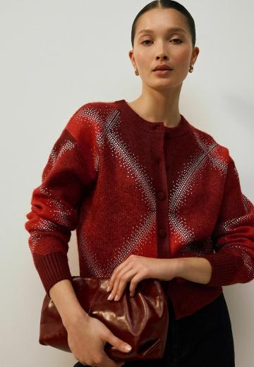 Жаккардовая вязаная кофта