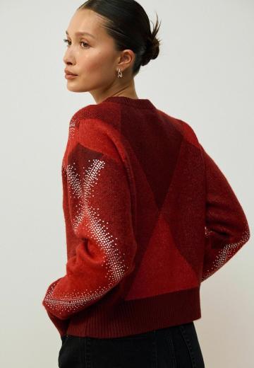 Жаккардовая вязаная кофта