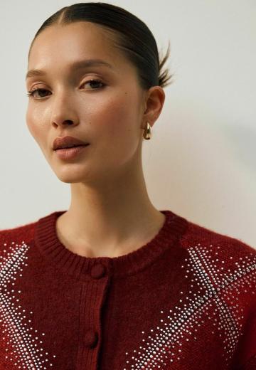 Жаккардовая вязаная кофта