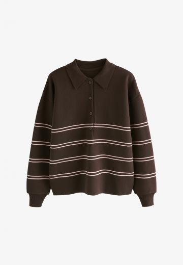 Пуловер с воротником поло