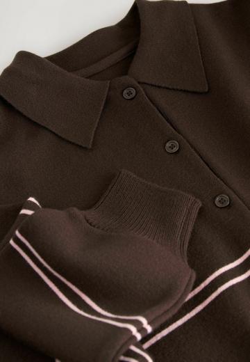 Пуловер с воротником поло