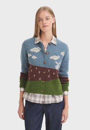 Жаккардовая вязаная кофта