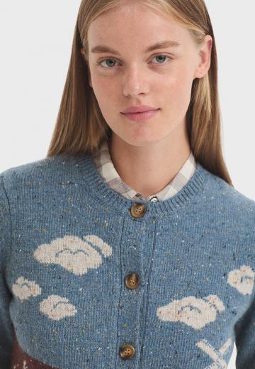 Жаккардовая вязаная кофта