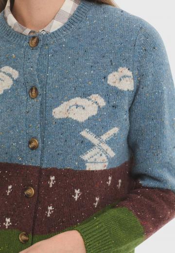 Жаккардовая вязаная кофта