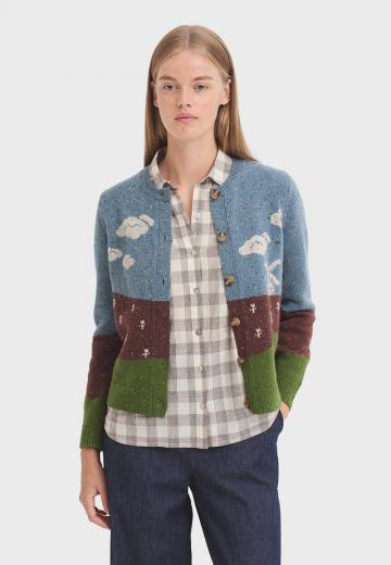 Жаккардовая вязаная кофта