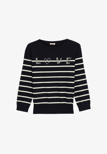 Пуловер с рукавом три четверти