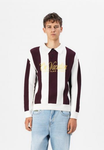 Пуловер с воротником поло