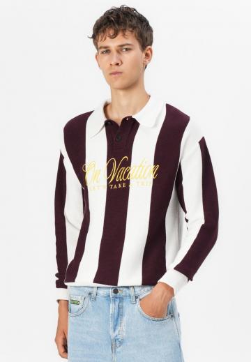 Пуловер с воротником поло