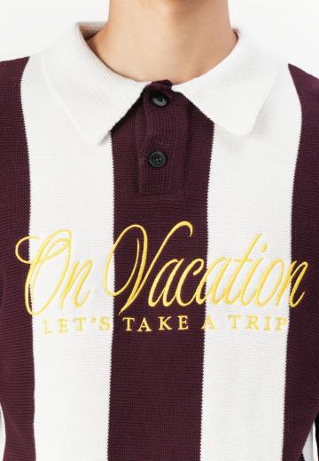 Пуловер с воротником поло