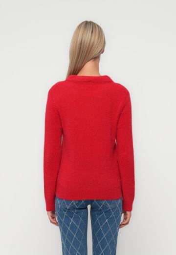 Пуловер с воротником поло