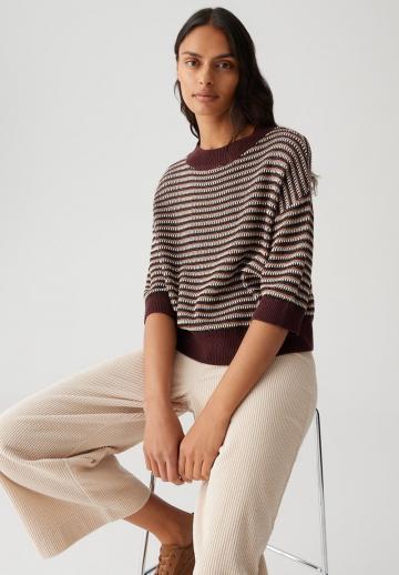 Пуловер с рукавом три четверти