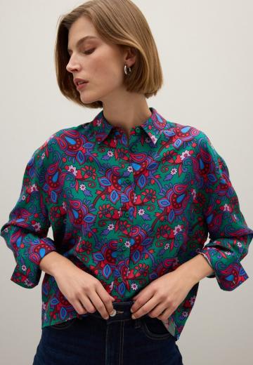 Атласная блузка