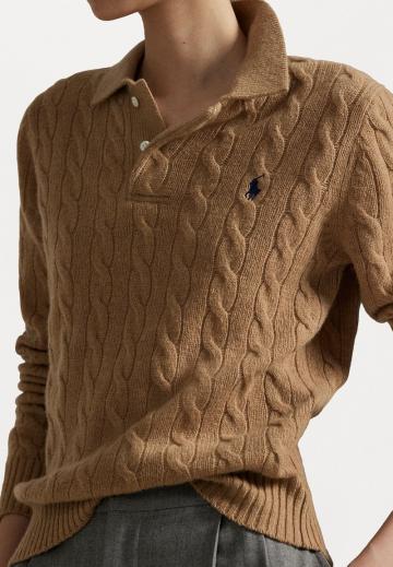 Пуловер с воротником поло