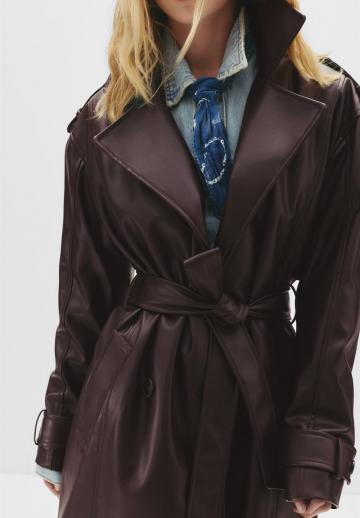 Пальто из искусственной кожи