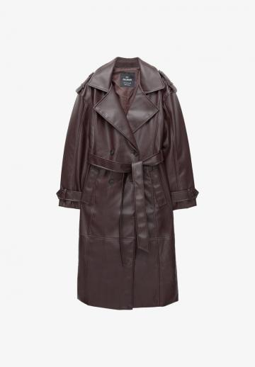 Пальто из искусственной кожи