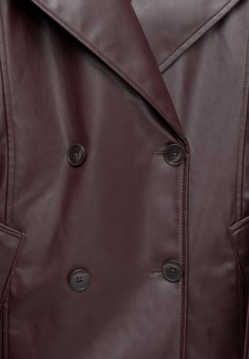 Пальто из искусственной кожи