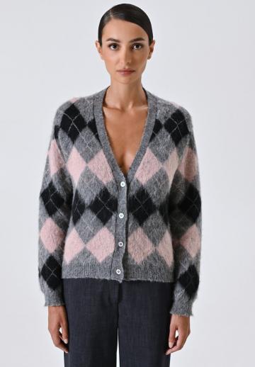 Жаккардовая вязаная кофта