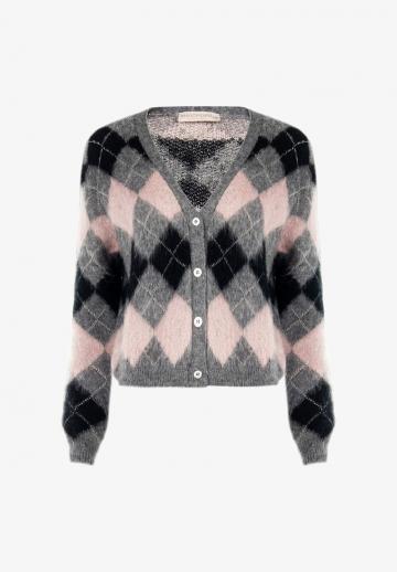 Жаккардовая вязаная кофта