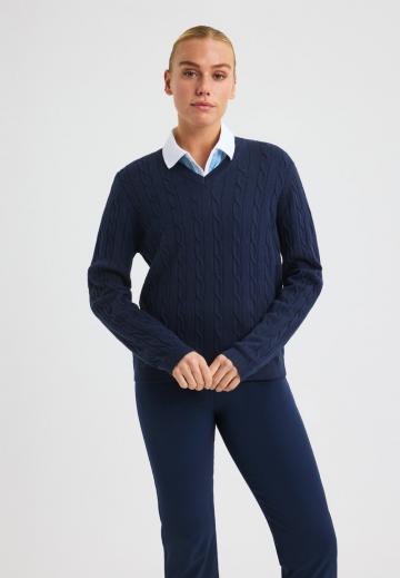 Пуловер с вырезом V