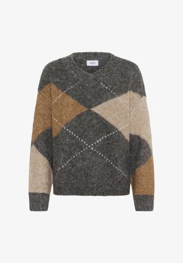 Пуловер с вырезом V