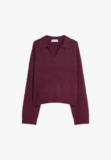 Пуловер с вырезом V