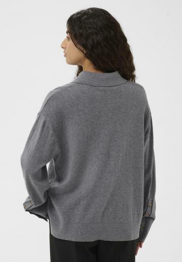 Пуловер с воротником поло