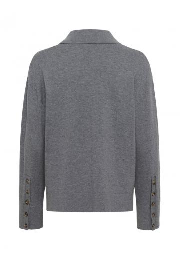 Пуловер с воротником поло